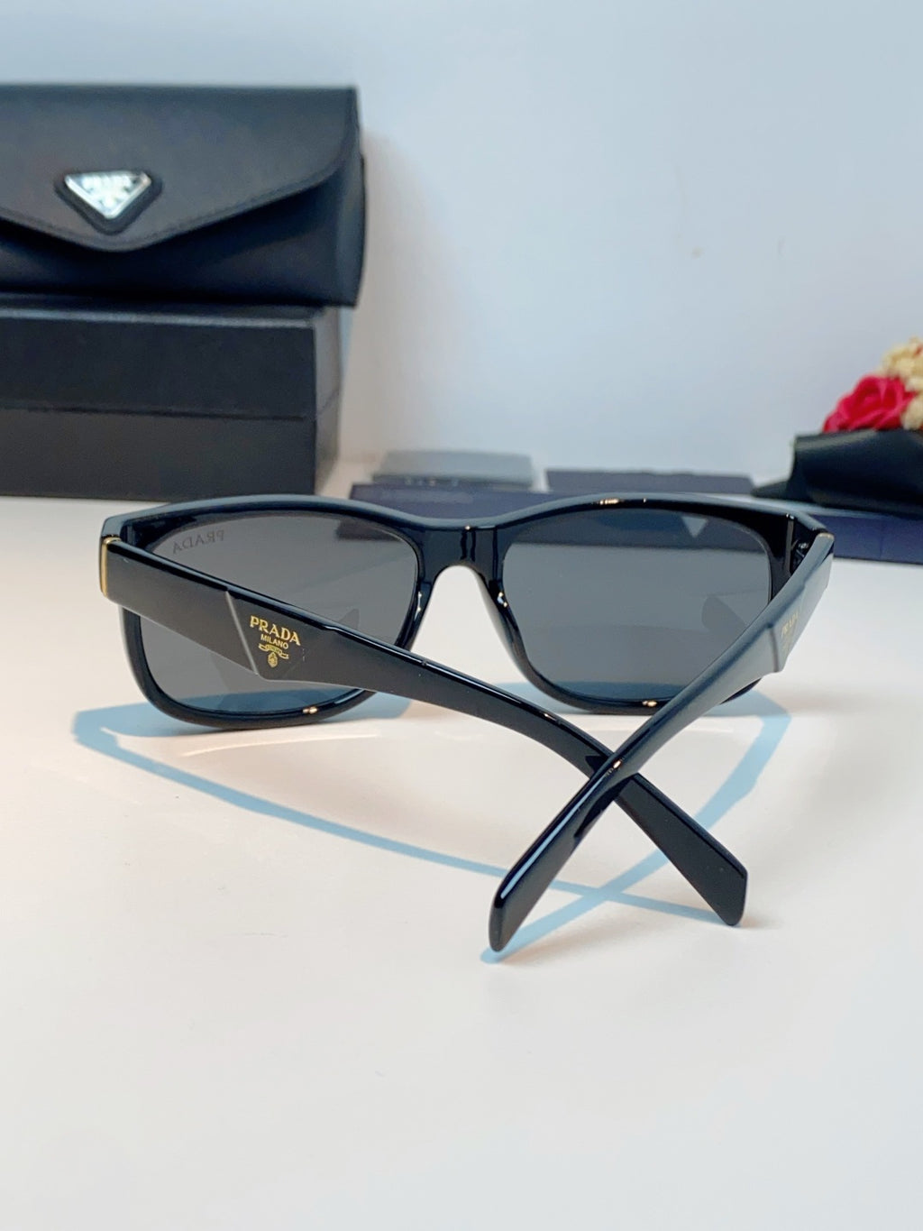 Prada Polarized Square Gray Lens Sunglasses for Men & Women - 934946 - detail image 3