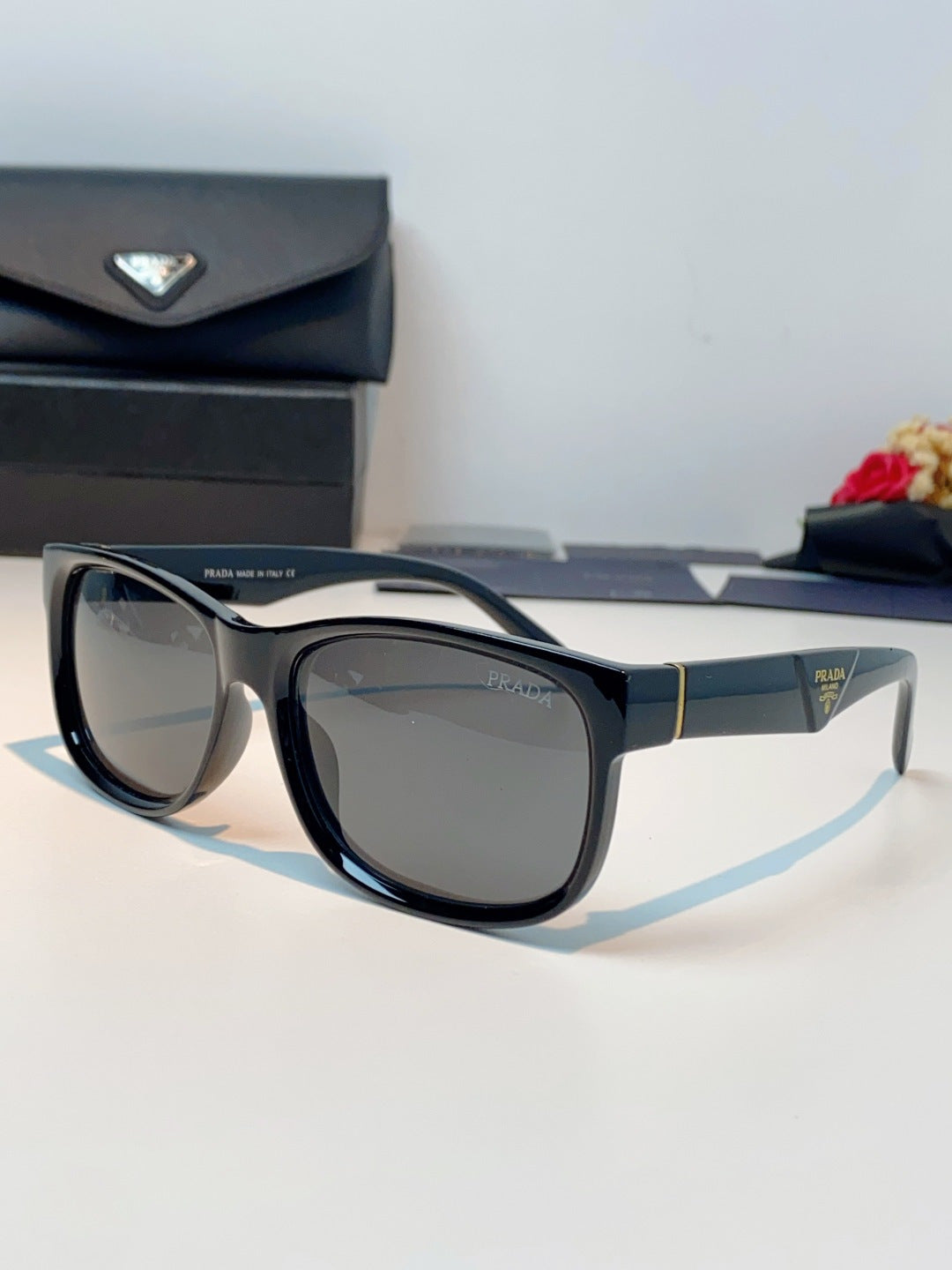 Prada Polarized Square Gray Lens Sunglasses for Men & Women - 372085
