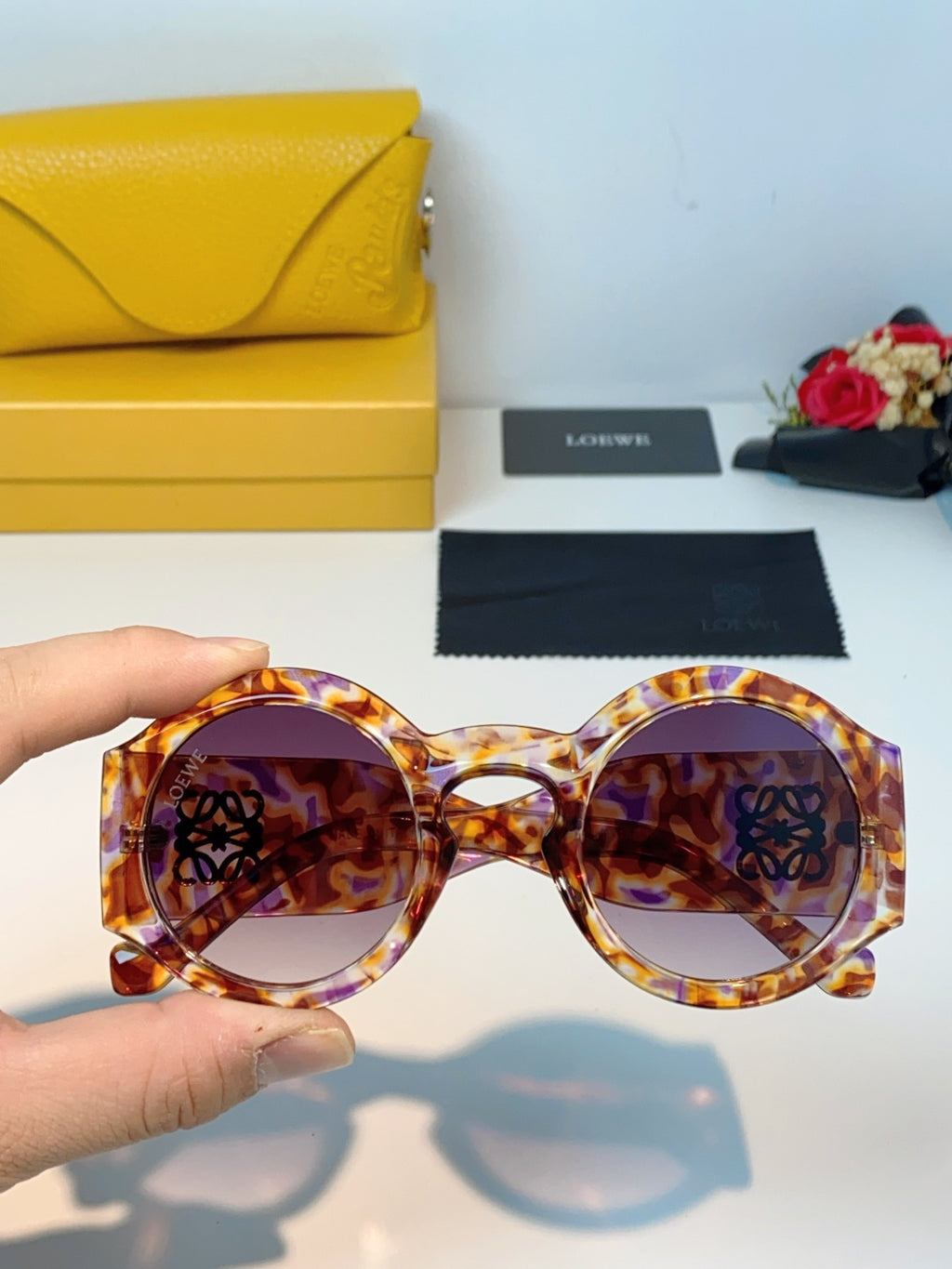 Loewe Round Brown Lens Sunglasses for Women - detail image 4