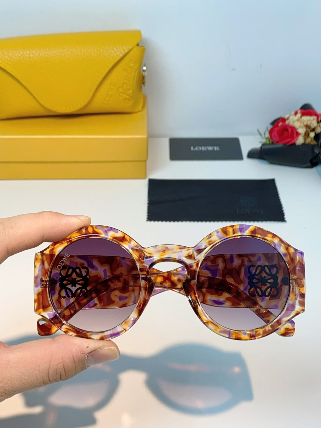 Loewe Round Brown Lens Sunglasses for Women - detail image 4