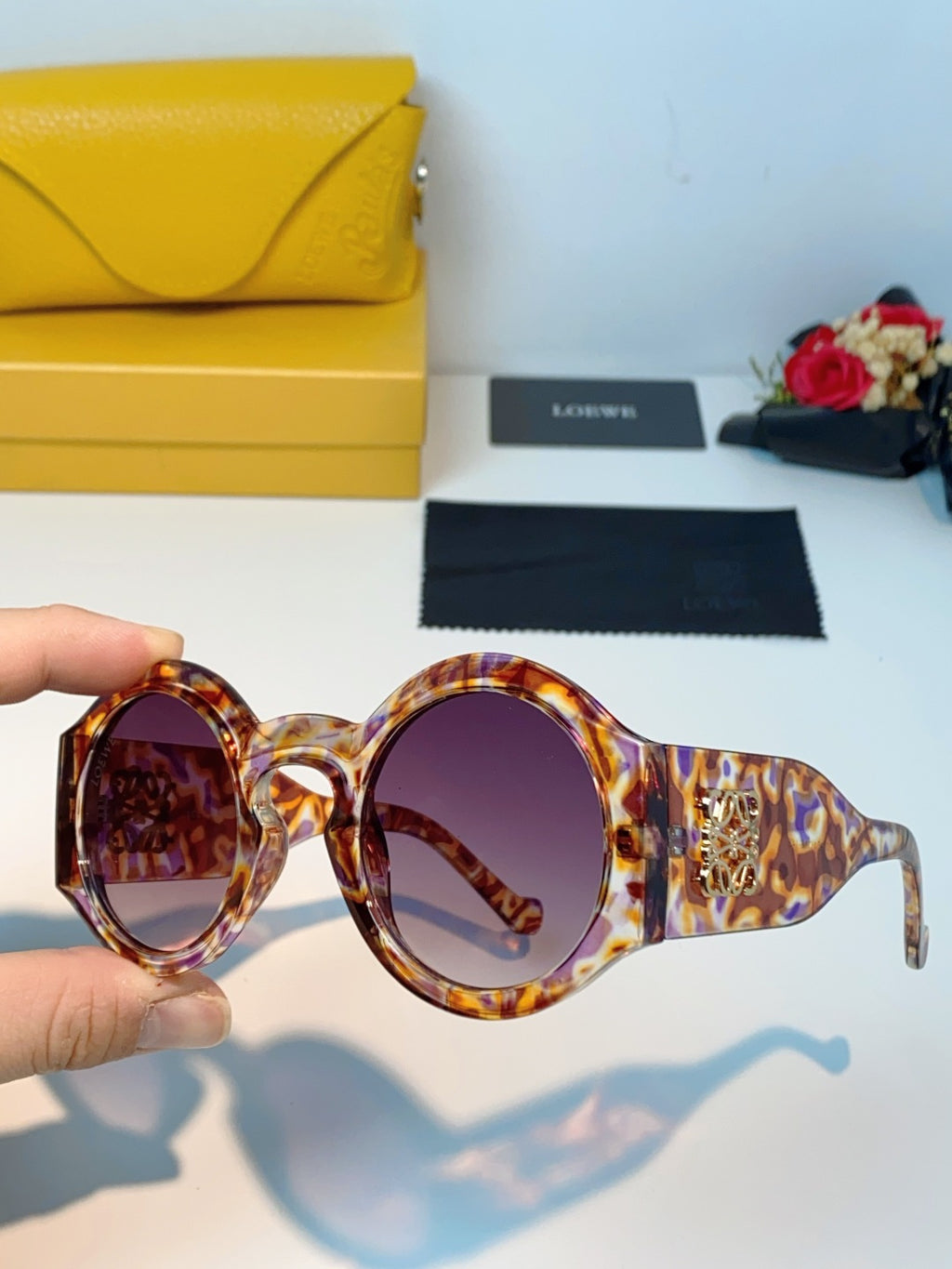 Loewe Round Brown Lens Sunglasses for Women - detail image 6