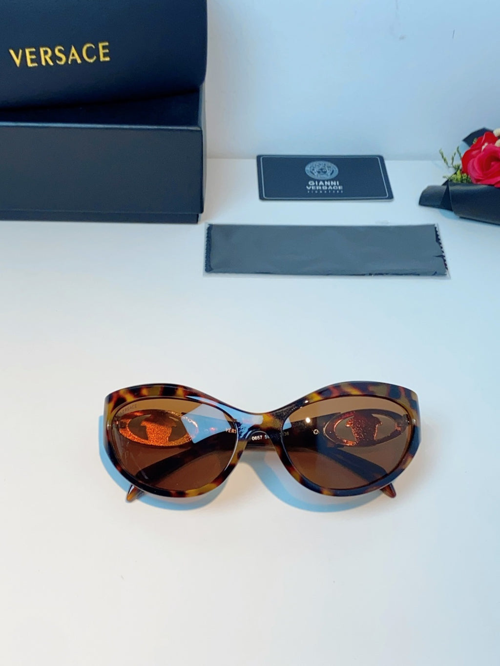 Versace Cat-Eye Brown Lens Sunglasses for Women - 372493 - detail image 9