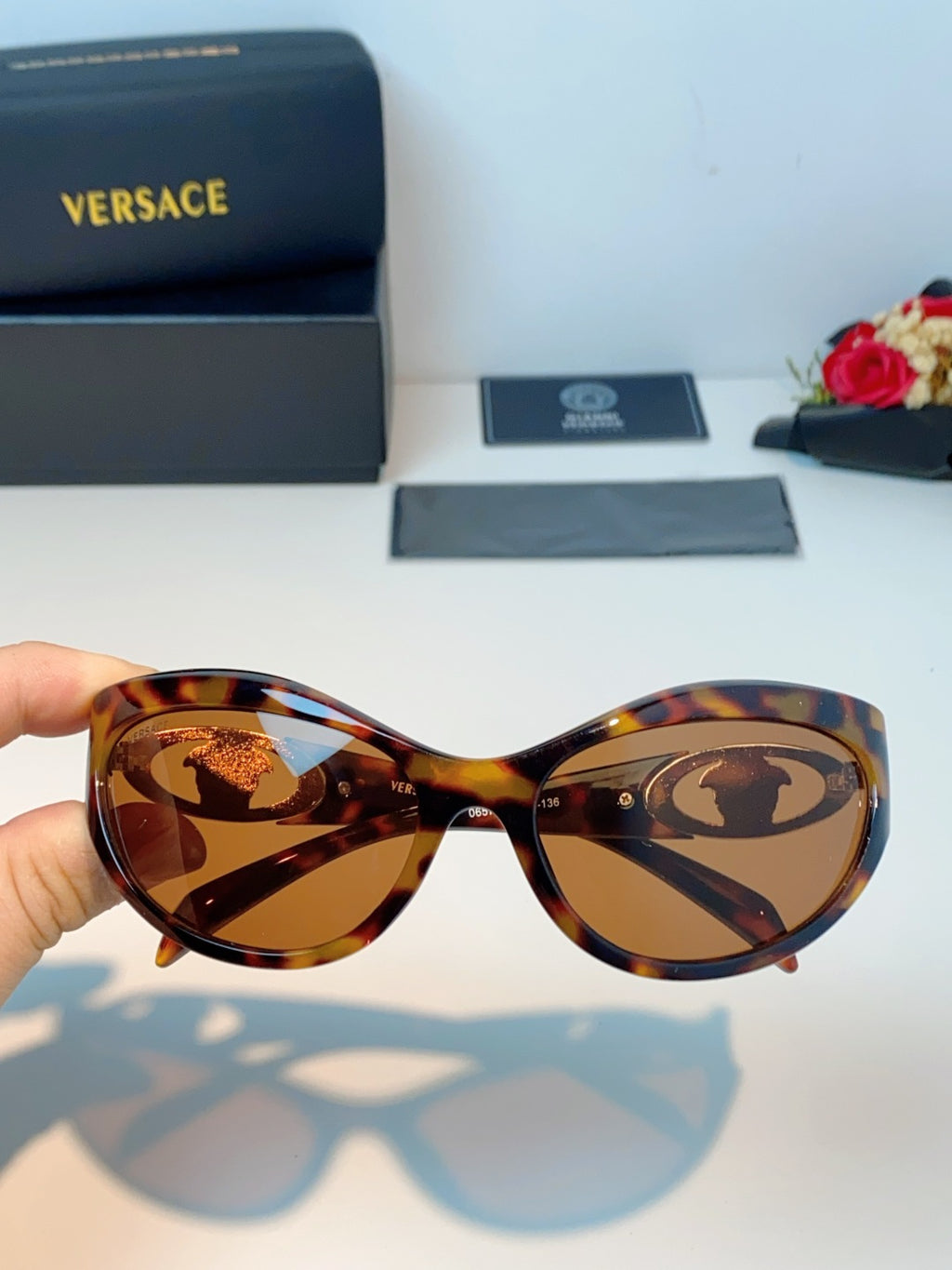 Versace Cat-Eye Brown Lens Sunglasses for Women - 372493 - detail image 4