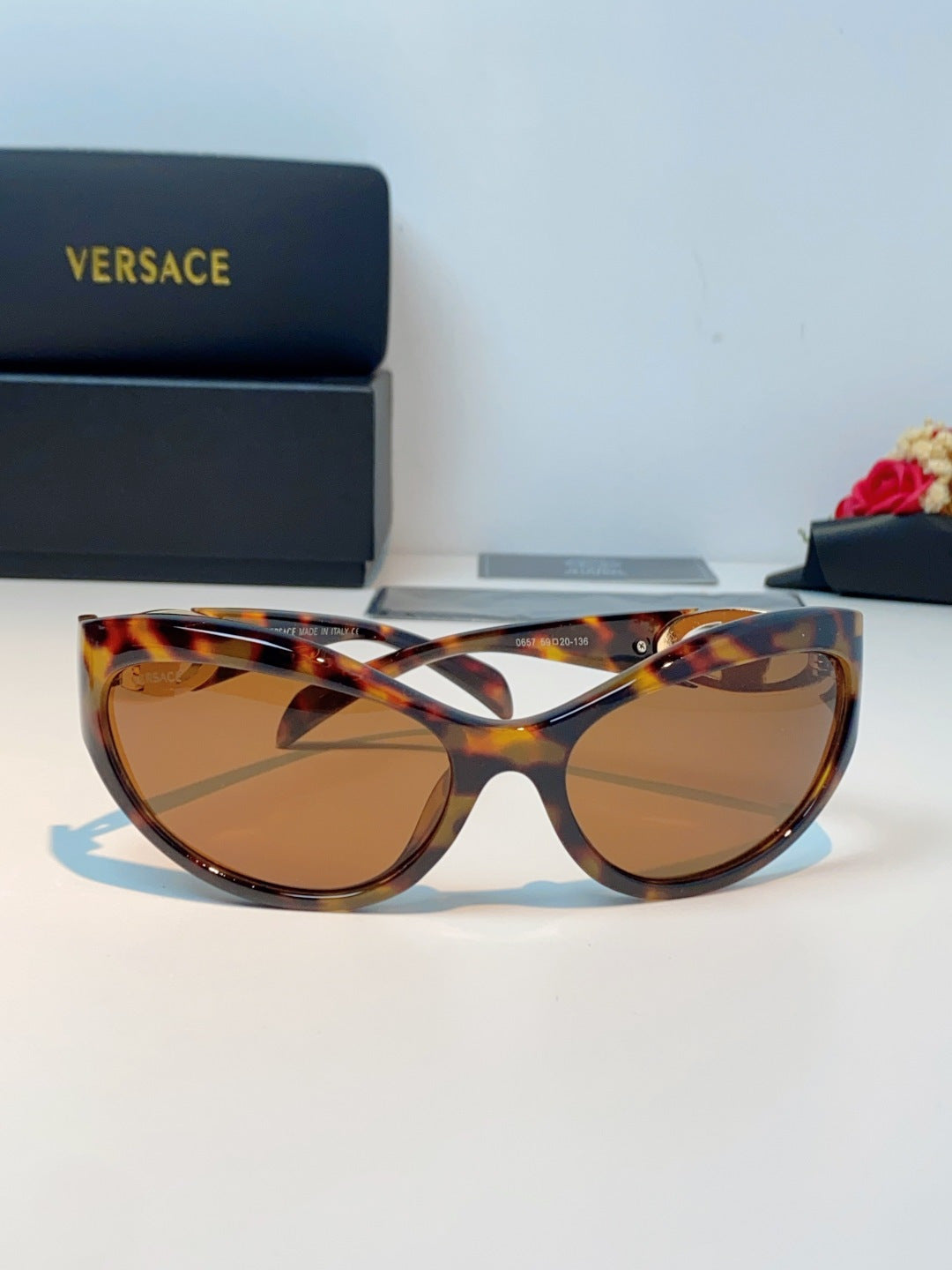 Versace Cat-Eye Brown Lens Sunglasses for Women - 372493 - detail image 2