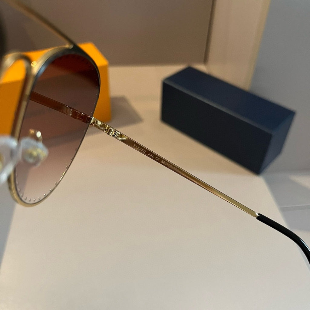 Louis Vuitton Metal Aviator Gold Lens Sunglasses for Men & Women - 414808 - detail image 8