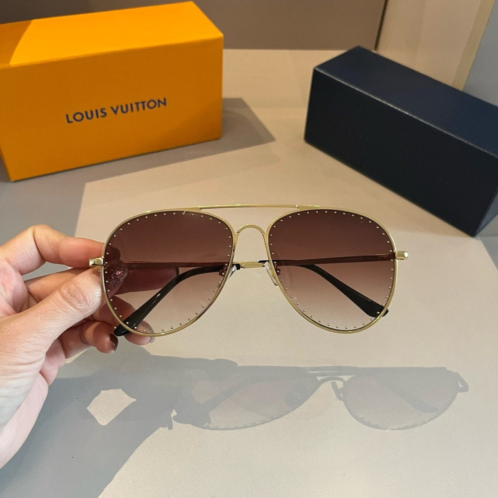 Louis Vuitton Metal Aviator Gold Lens Sunglasses for Men & Women - 414808 - detail image 5