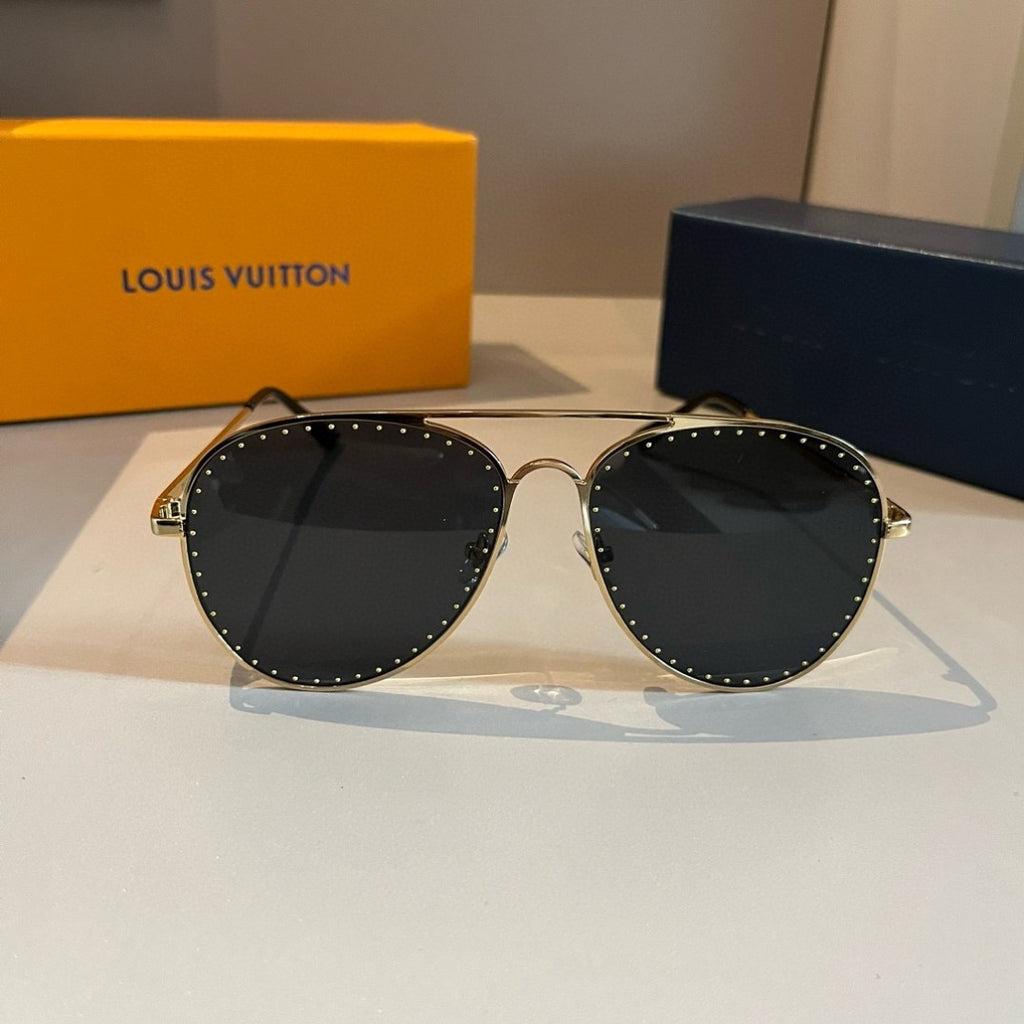 Louis Vuitton Metal Aviator Gold Lens Sunglasses for Men & Women - 414809 - detail image 2