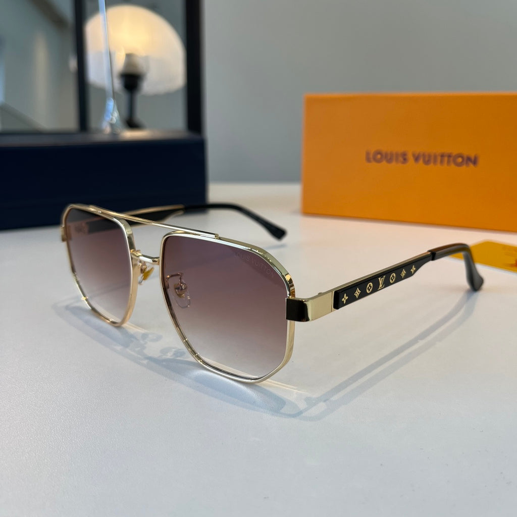 Louis Vuitton Metal Aviator Brown Lens Sunglasses for Men & Women - 398177 - detail image 3