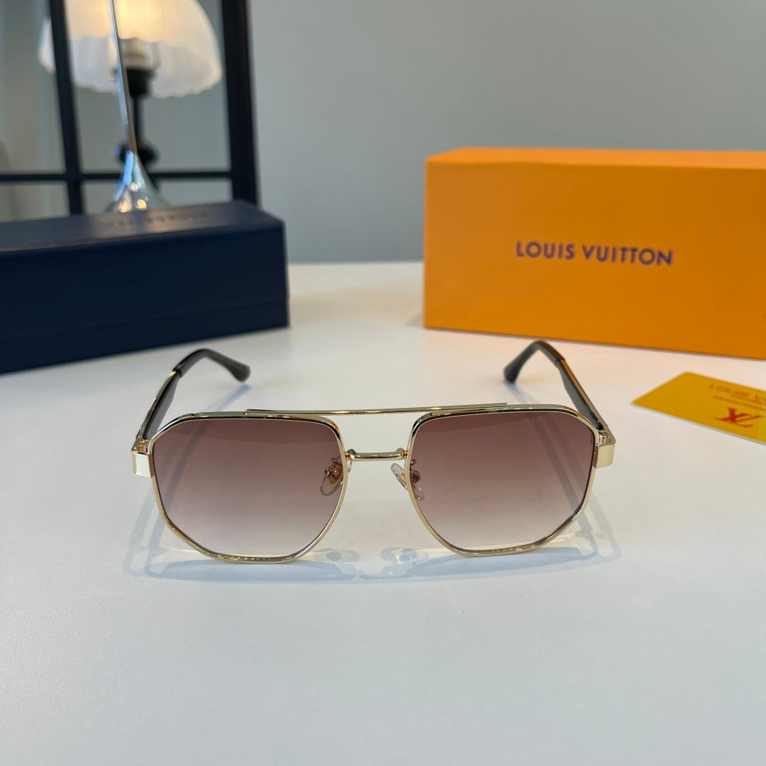 Louis Vuitton Metal Aviator Brown Lens Sunglasses for Men & Women - 398177 - detail image 2