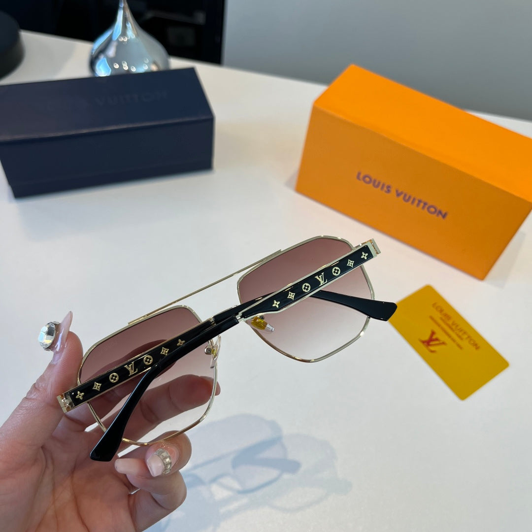 Louis Vuitton Metal Aviator Brown Lens Sunglasses for Men & Women - 398177 - detail image 8