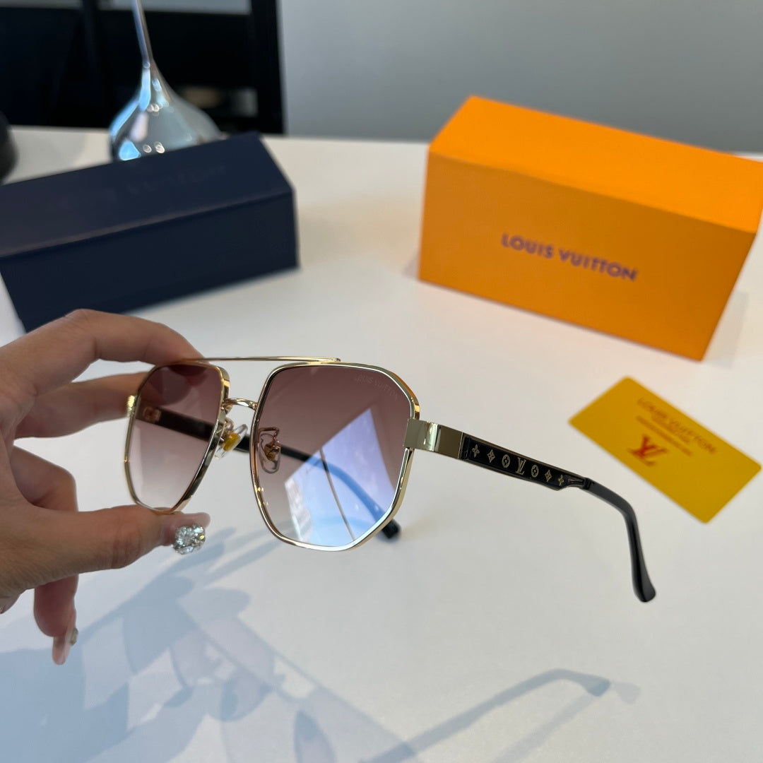 Louis Vuitton Metal Aviator Brown Lens Sunglasses for Men & Women - 398177 - detail image 4