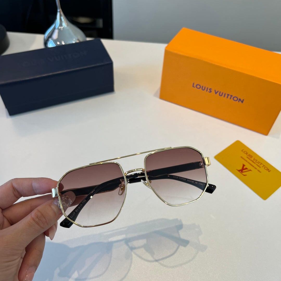Louis Vuitton Metal Aviator Brown Lens Sunglasses for Men & Women - 398177 - detail image 5