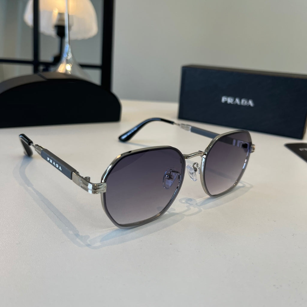 Prada Polarized Fashion Silver Lens Sunglasses for Men - 372037