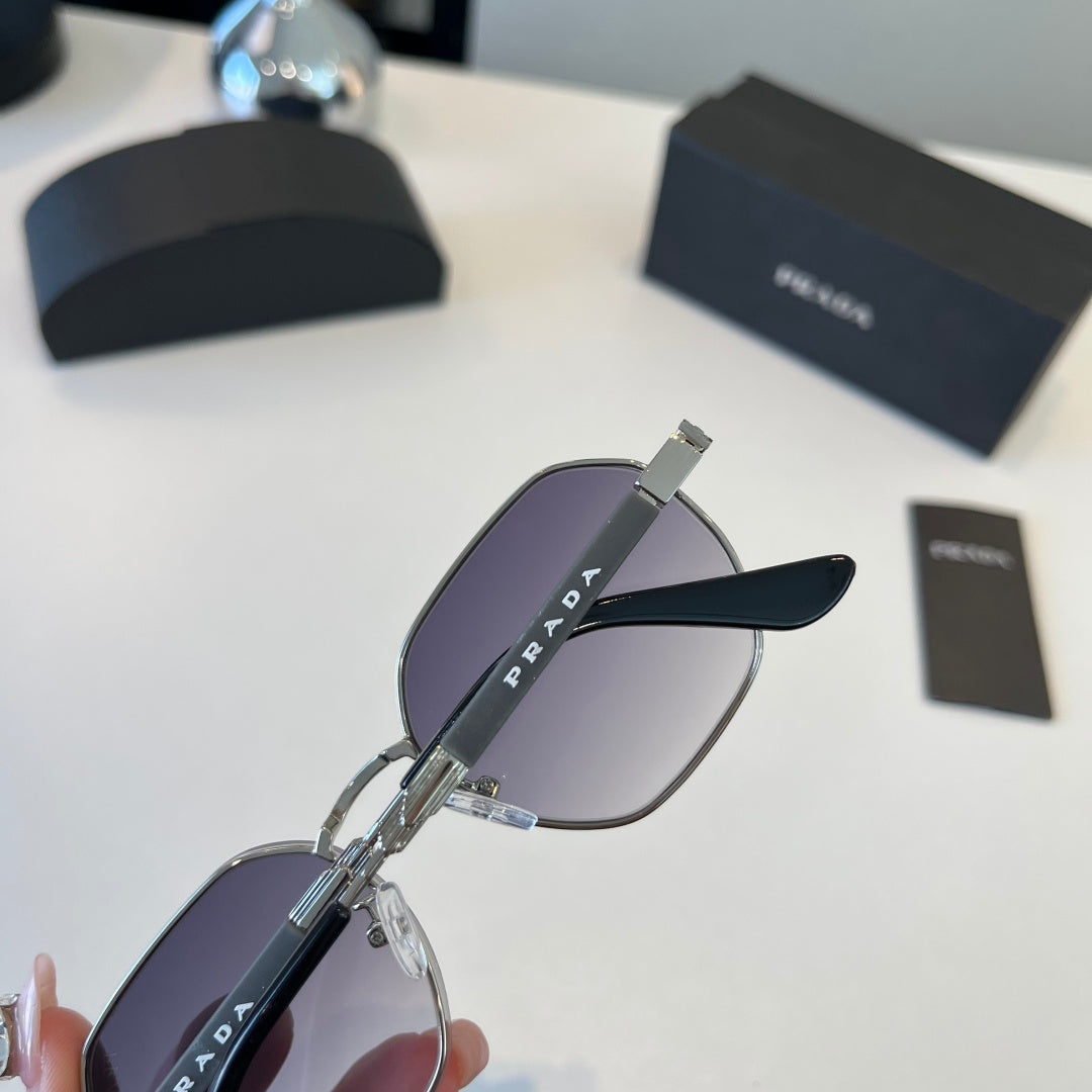 Prada Polarized Fashion Silver Lens Sunglasses for Men - 372037 - detail image 5