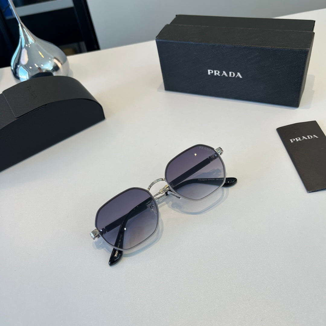 Prada Polarized Fashion Silver Lens Sunglasses for Men - 372037 - detail image 8