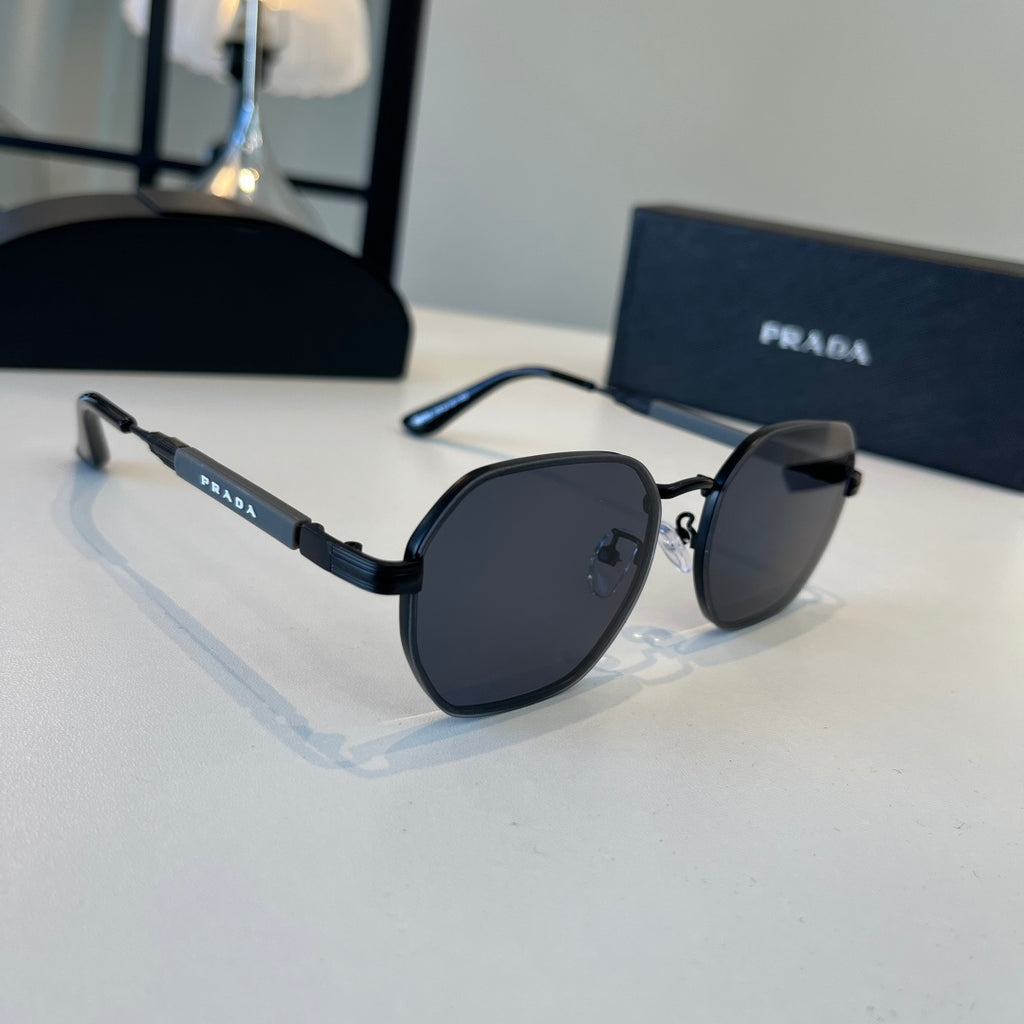 Prada Polarized Fashion Silver Lens Sunglasses for Men - 372040