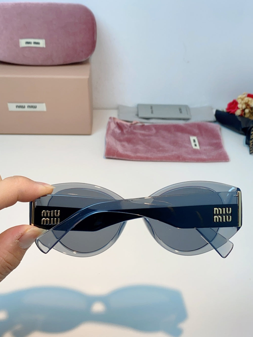 Miu Miu Polarized Cat-Eye Gray Lens Sunglasses for Men & Women - 466131 - detail image 5