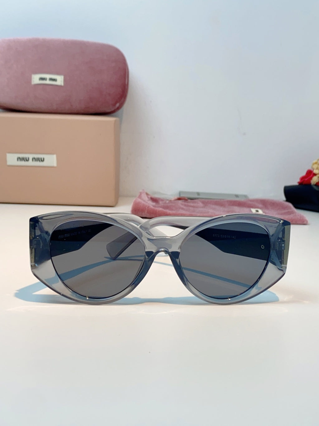 Miu Miu Polarized Cat-Eye Gray Lens Sunglasses for Men & Women - 466131 - detail image 2