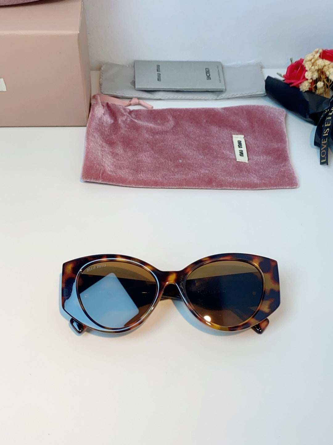 Miu Miu Polarized Cat-Eye Brown Lens Sunglasses for Men & Women - detail image 8