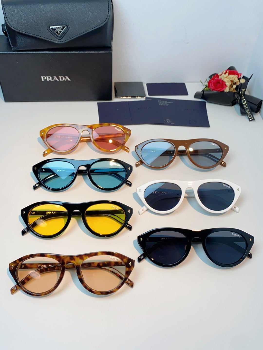 Prada Cat-Eye Blue Lens Sunglasses for Men & Women - 132506 - detail image 12