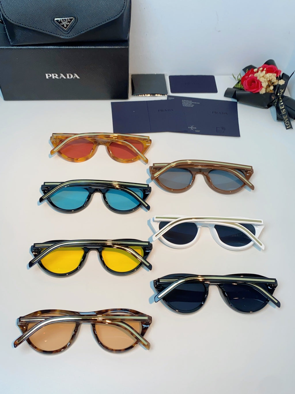 Prada Cat-Eye Gold Lens Sunglasses for Men & Women - detail image 11