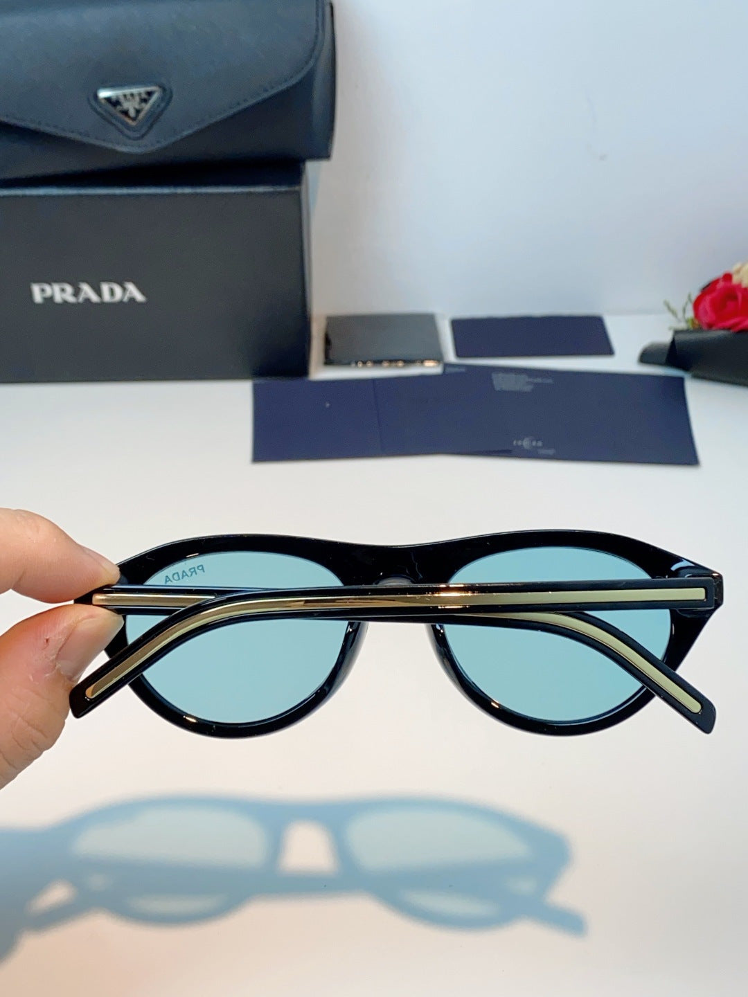 Prada Cat-Eye Blue Lens Sunglasses for Men & Women - 132501 - detail image 5
