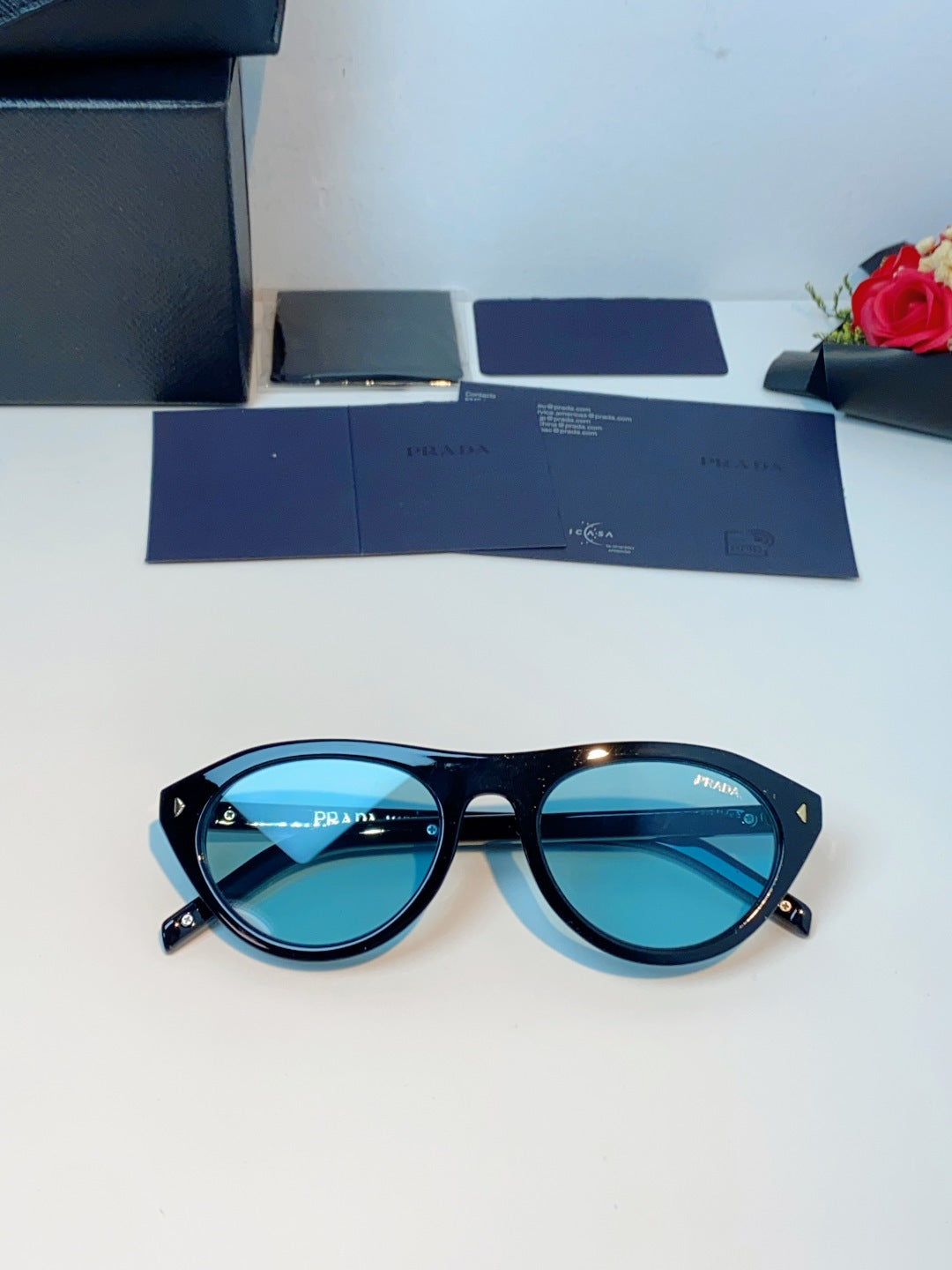 Prada Cat-Eye Blue Lens Sunglasses for Men & Women - 132501 - detail image 9