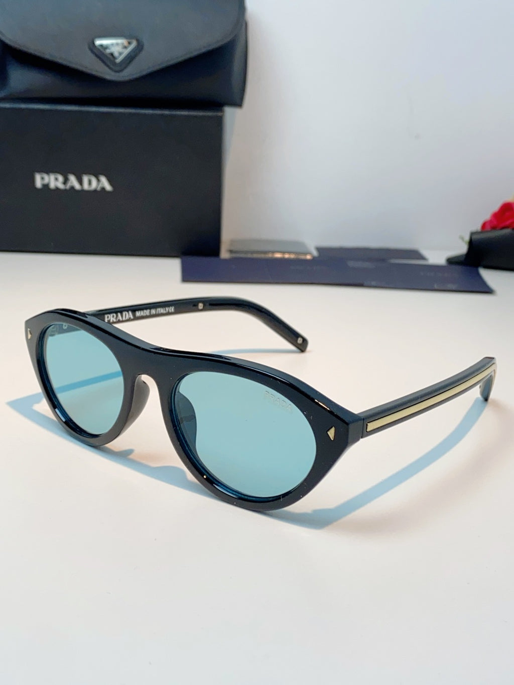 Prada Cat-Eye Blue Lens Sunglasses for Men & Women - 132501