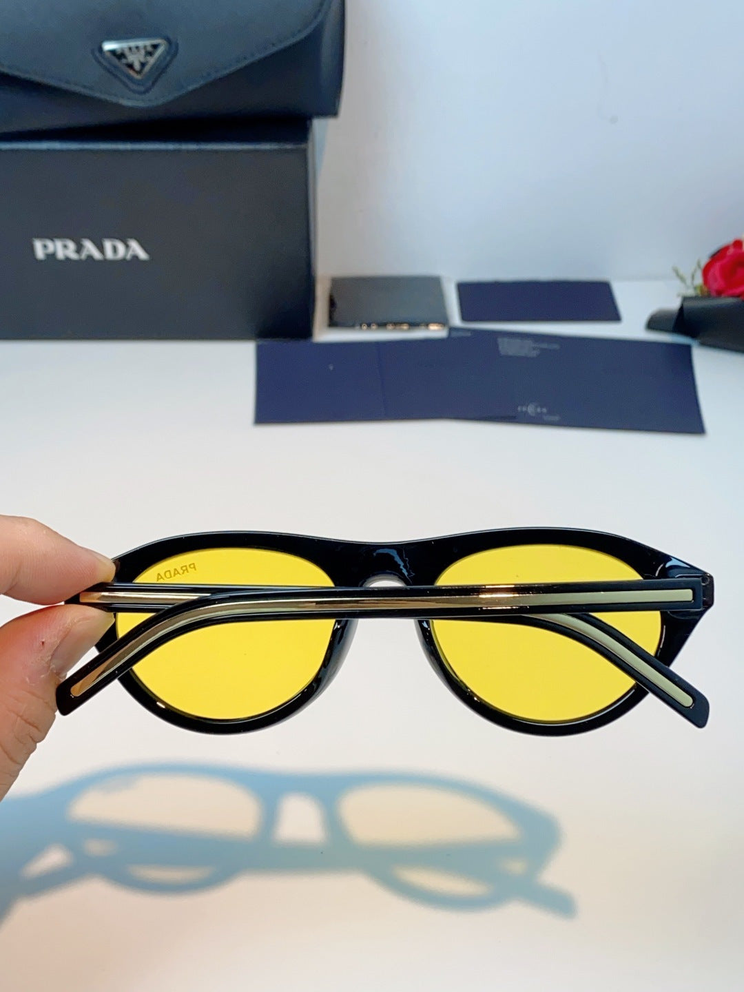 Prada Cat-Eye Black Lens Sunglasses for Men & Women - 132502 - detail image 5