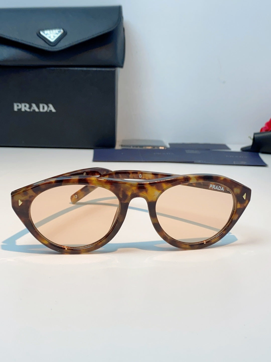 Prada Cat-Eye Gold Lens Sunglasses for Men & Women - detail image 2