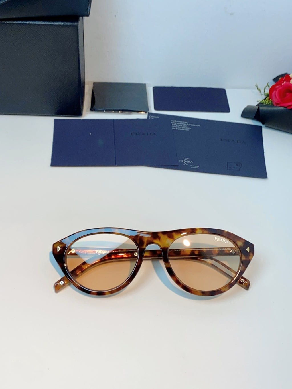 Prada Cat-Eye Gold Lens Sunglasses for Men & Women - detail image 9