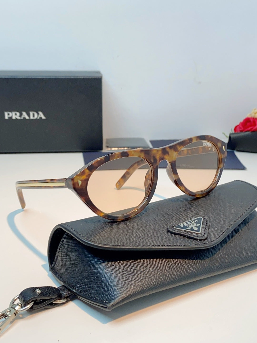 Prada Cat-Eye Gold Lens Sunglasses for Men & Women - detail image 10