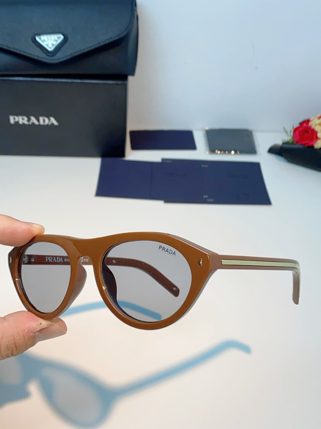 Prada Cat-Eye Brown Lens Sunglasses for Men & Women - 132504 - detail image 6