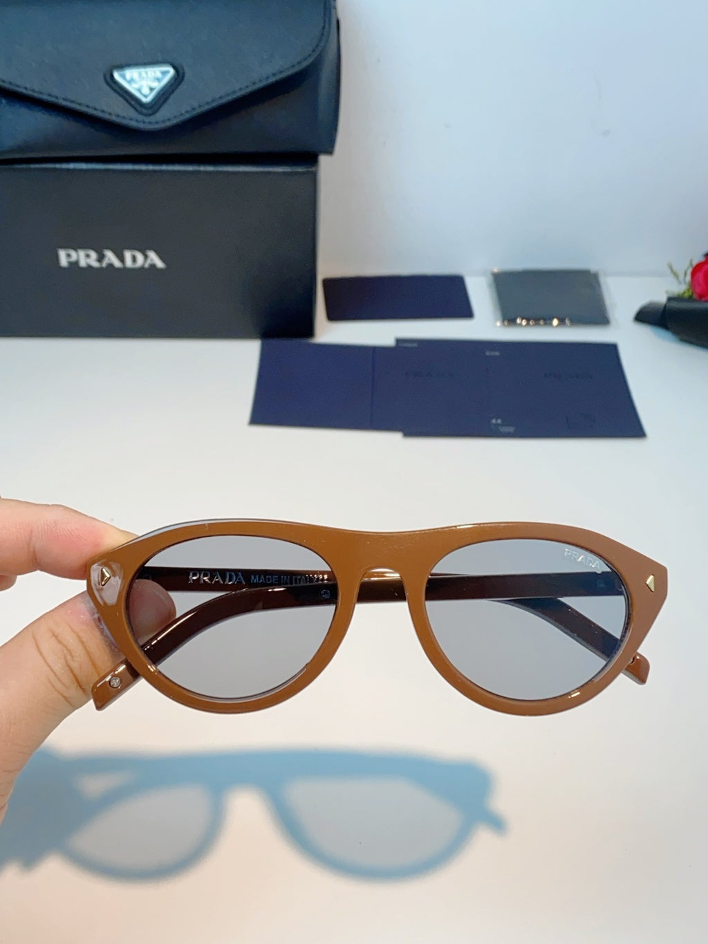 Prada Cat-Eye Brown Lens Sunglasses for Men & Women - 132504 - detail image 4