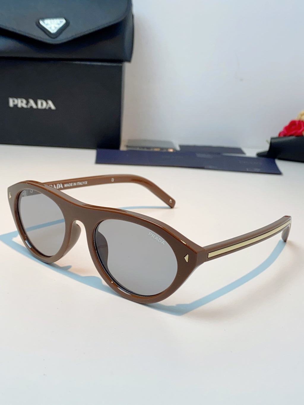 Prada Cat-Eye Brown Lens Sunglasses for Men & Women - 132504