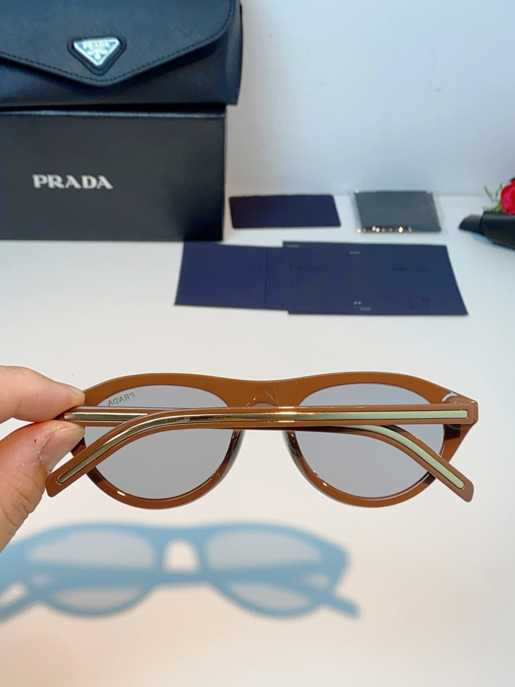 Prada Cat-Eye Brown Lens Sunglasses for Men & Women - 132504 - detail image 5