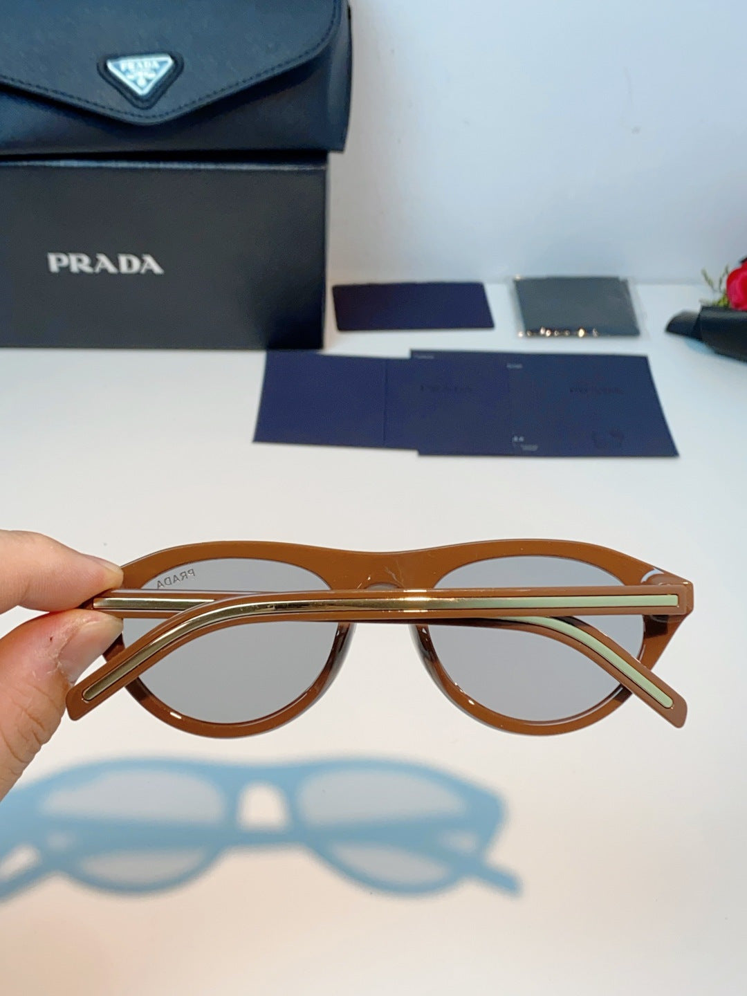Prada Cat-Eye Brown Lens Sunglasses for Men & Women - 132504 - detail image 5