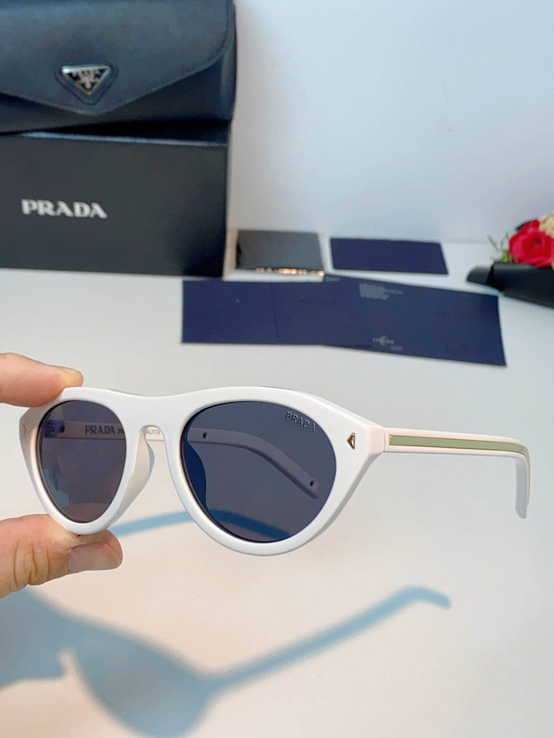 Prada Cat-Eye Silver Lens Sunglasses for Men & Women - 132505 - detail image 6