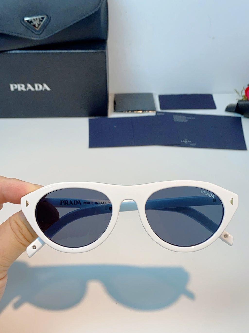 Prada Cat-Eye Silver Lens Sunglasses for Men & Women - 132505 - detail image 4