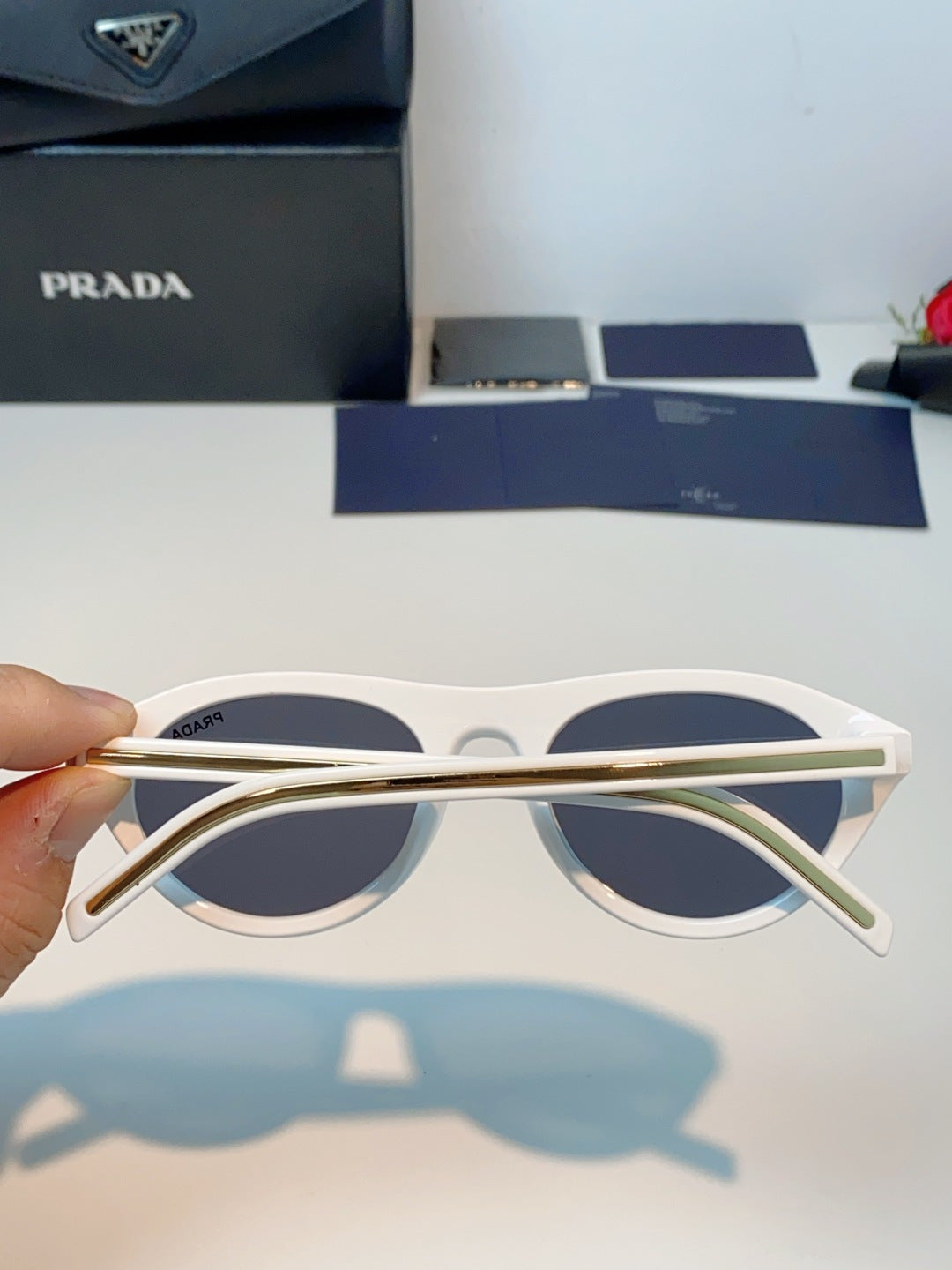 Prada Cat-Eye Silver Lens Sunglasses for Men & Women - 132505 - detail image 5
