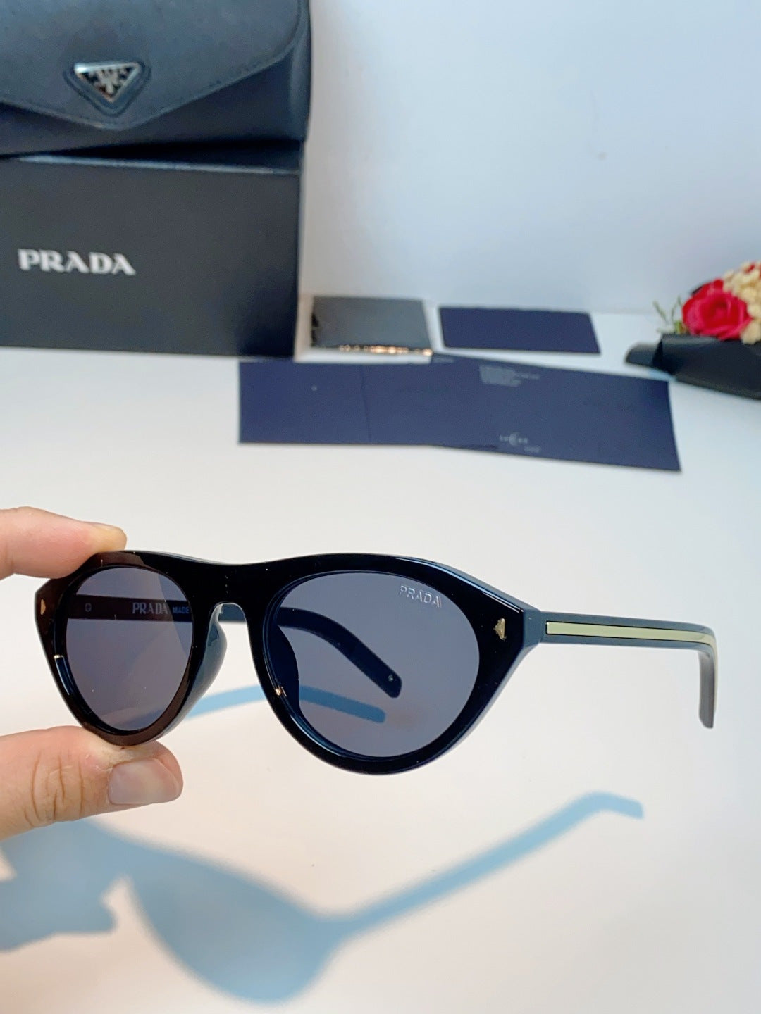 Prada Cat-Eye Blue Lens Sunglasses for Men & Women - 132506 - detail image 6