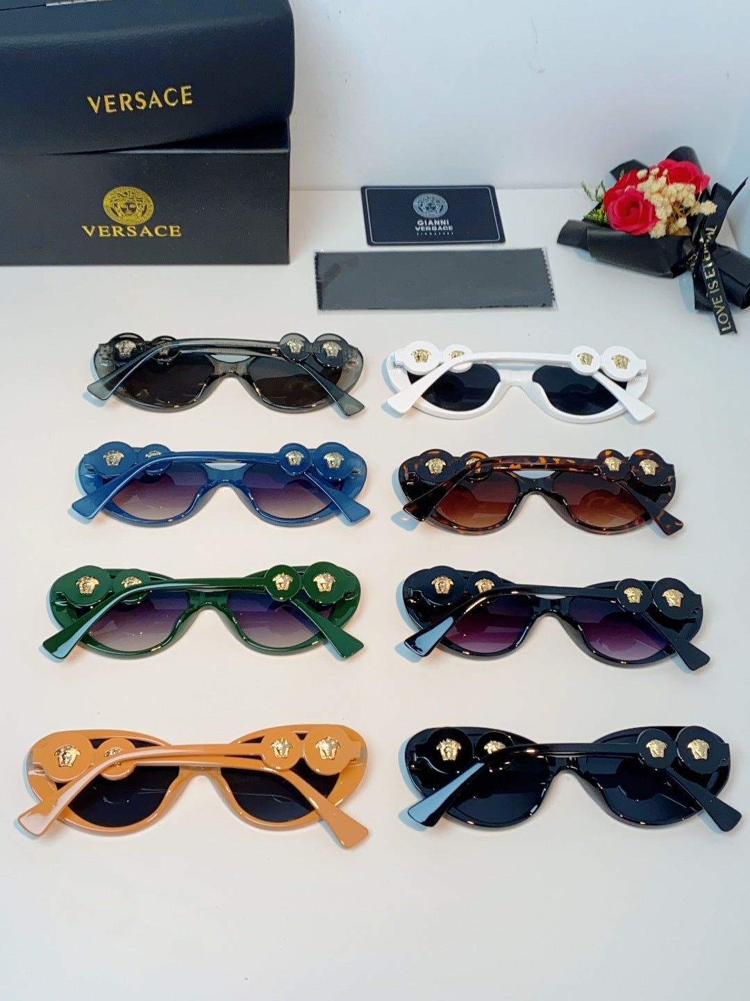 Versace Cat-Eye Green Lens Sunglasses for Men & Women - detail image 11