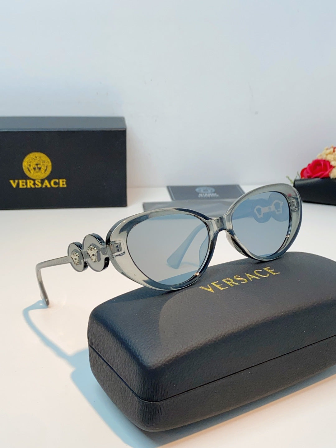 Versace Cat-Eye Gray Lens Sunglasses for Men & Women - 132627 - detail image 10
