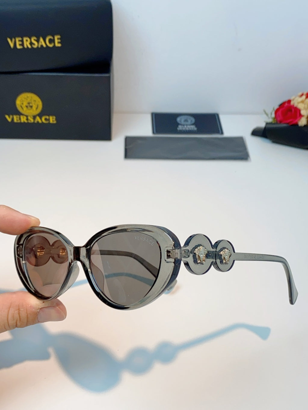 Versace Cat-Eye Gray Lens Sunglasses for Men & Women - 132627 - detail image 6