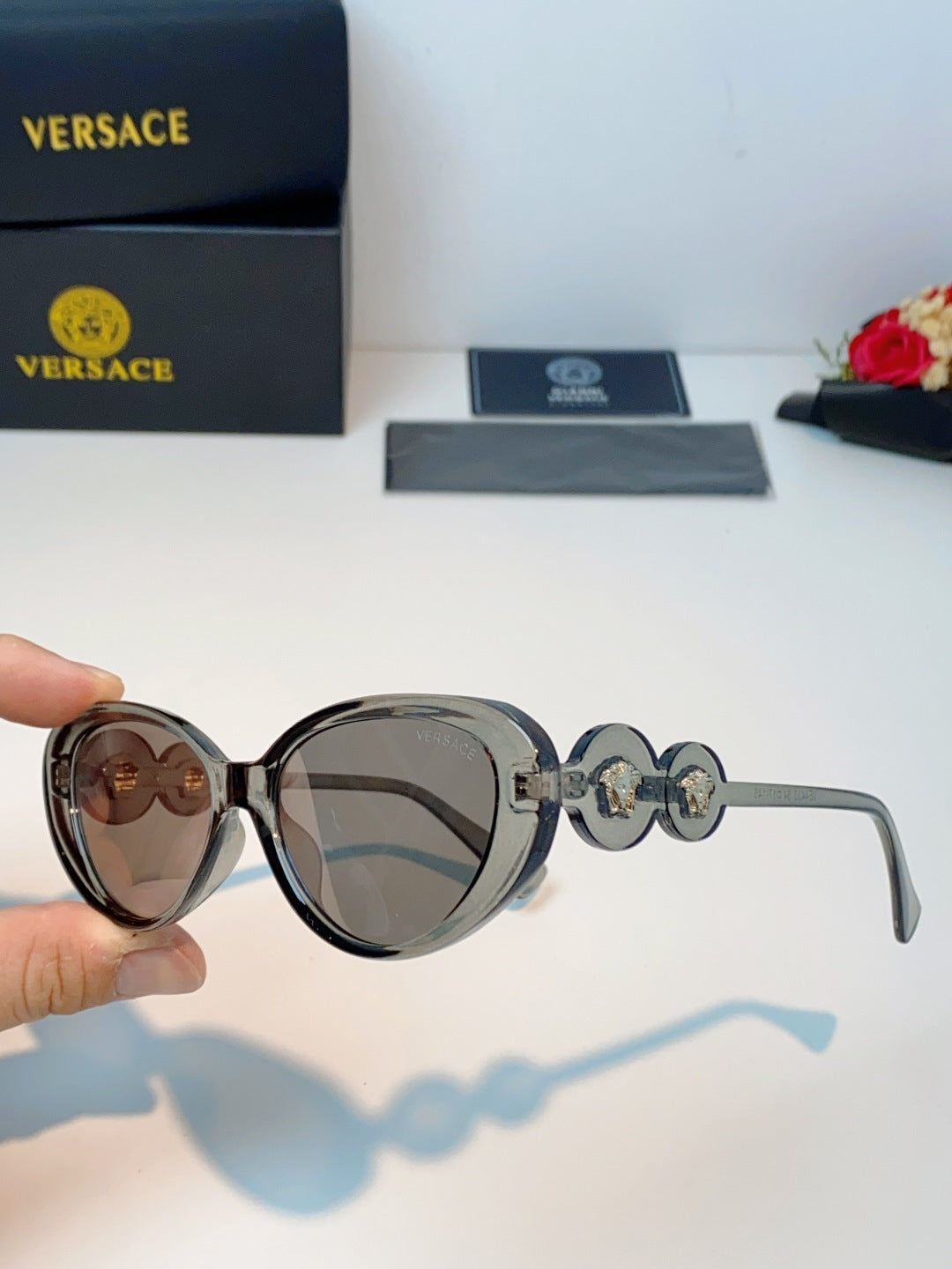 Versace Cat-Eye Gray Lens Sunglasses for Men & Women - 132627 - detail image 6