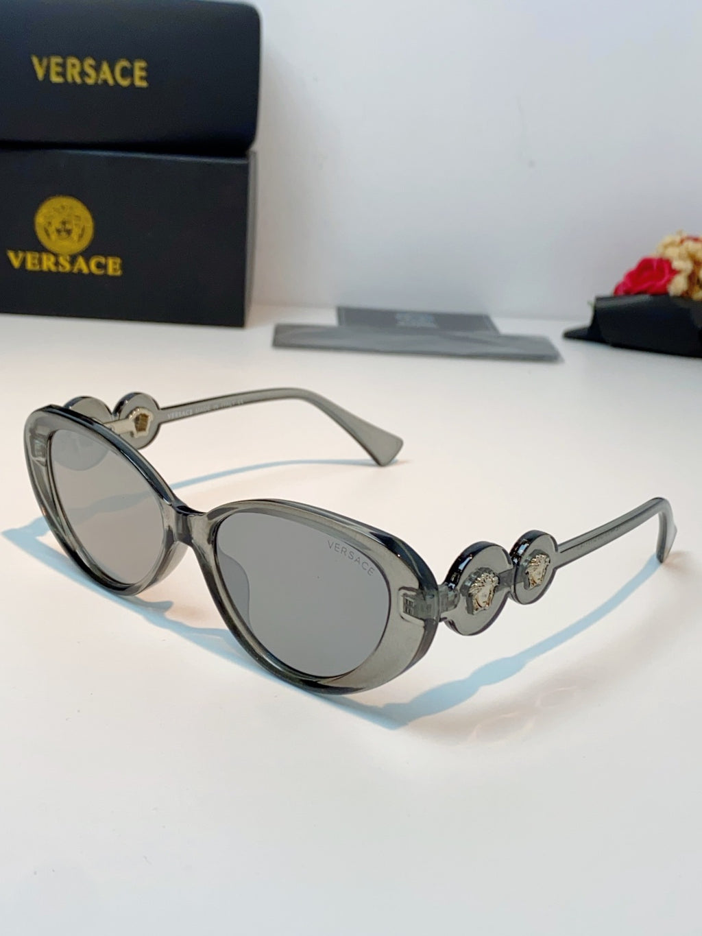 Versace Cat-Eye Gray Lens Sunglasses for Men & Women - 132627