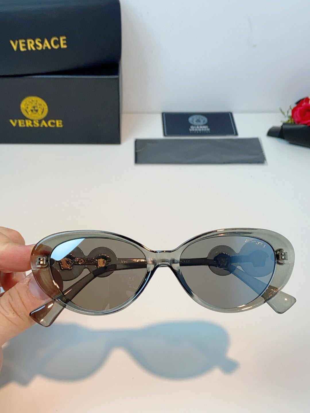 Versace Cat-Eye Gray Lens Sunglasses for Men & Women - 132627 - detail image 4