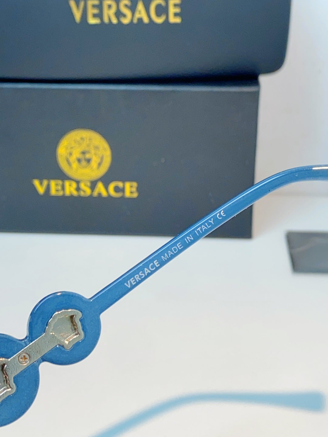 Versace Cat-Eye Blue Lens Sunglasses for Men & Women - detail image 8