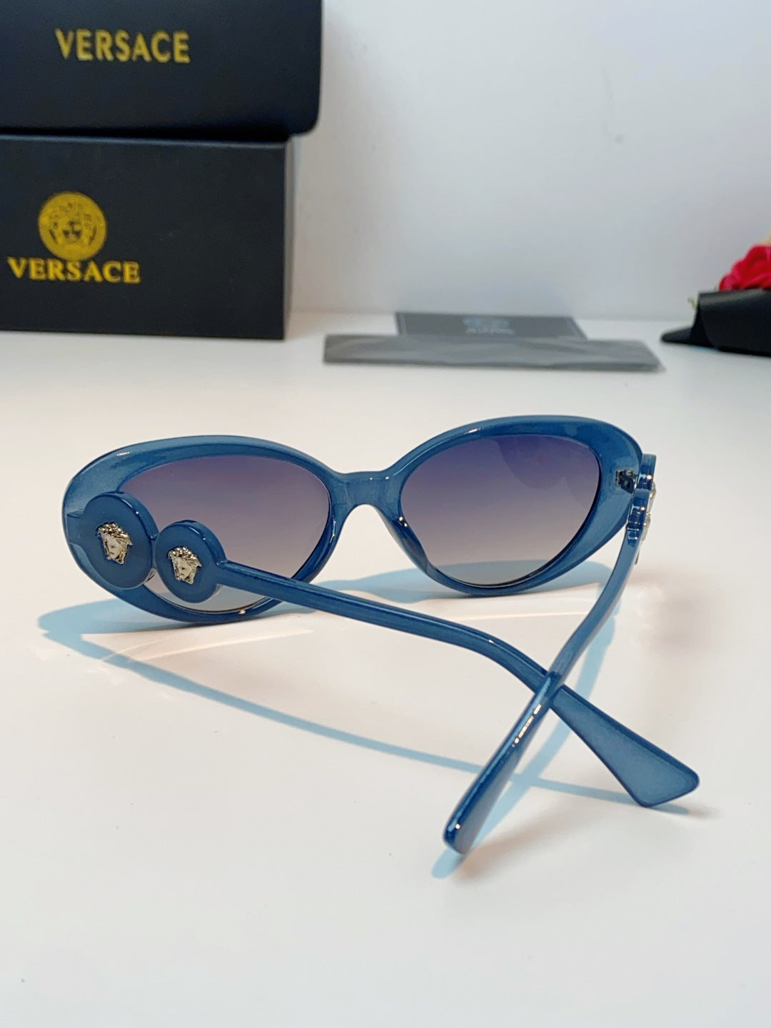 Versace Cat-Eye Blue Lens Sunglasses for Men & Women - detail image 3