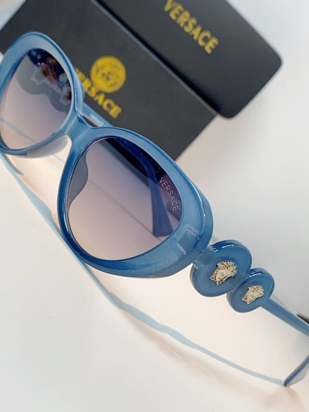 Versace Cat-Eye Blue Lens Sunglasses for Men & Women - detail image 7